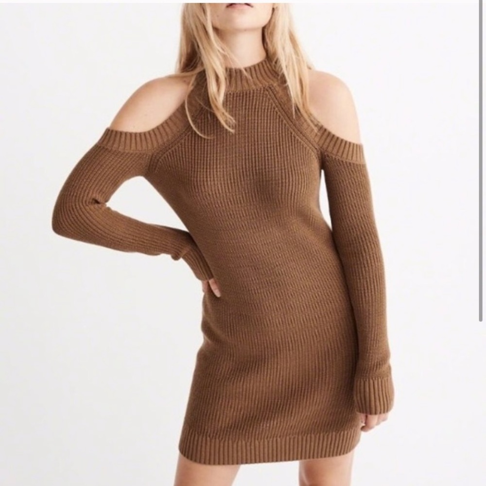 Knit cold shoulder dress